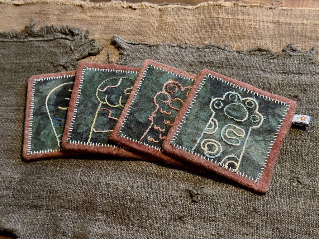 Wabi-Sabi Plant-Dyed Cat Paw Coasters – Set of 4 (Copy)
