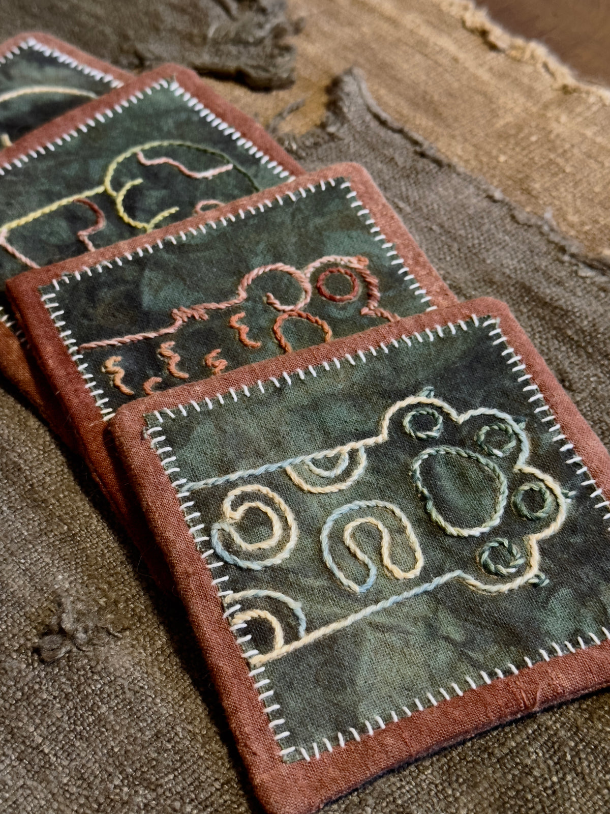 Wabi-Sabi Plant-Dyed Cat Paw Coasters – Set of 4 (Copy)