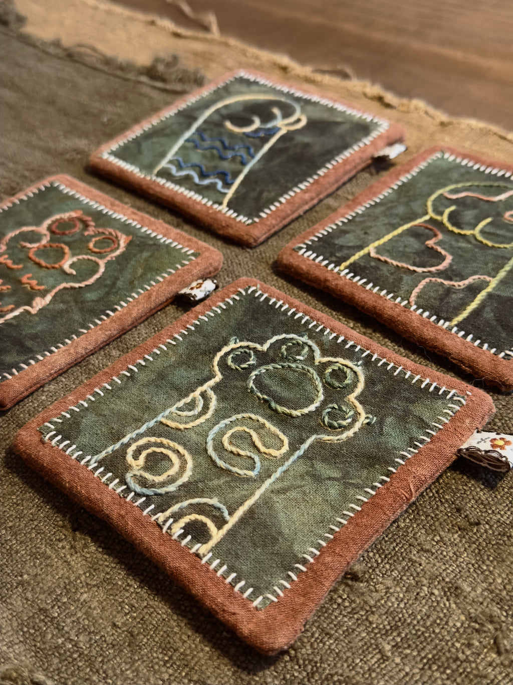 Wabi-Sabi Plant-Dyed Cat Paw Coasters – Set of 4 (Copy)