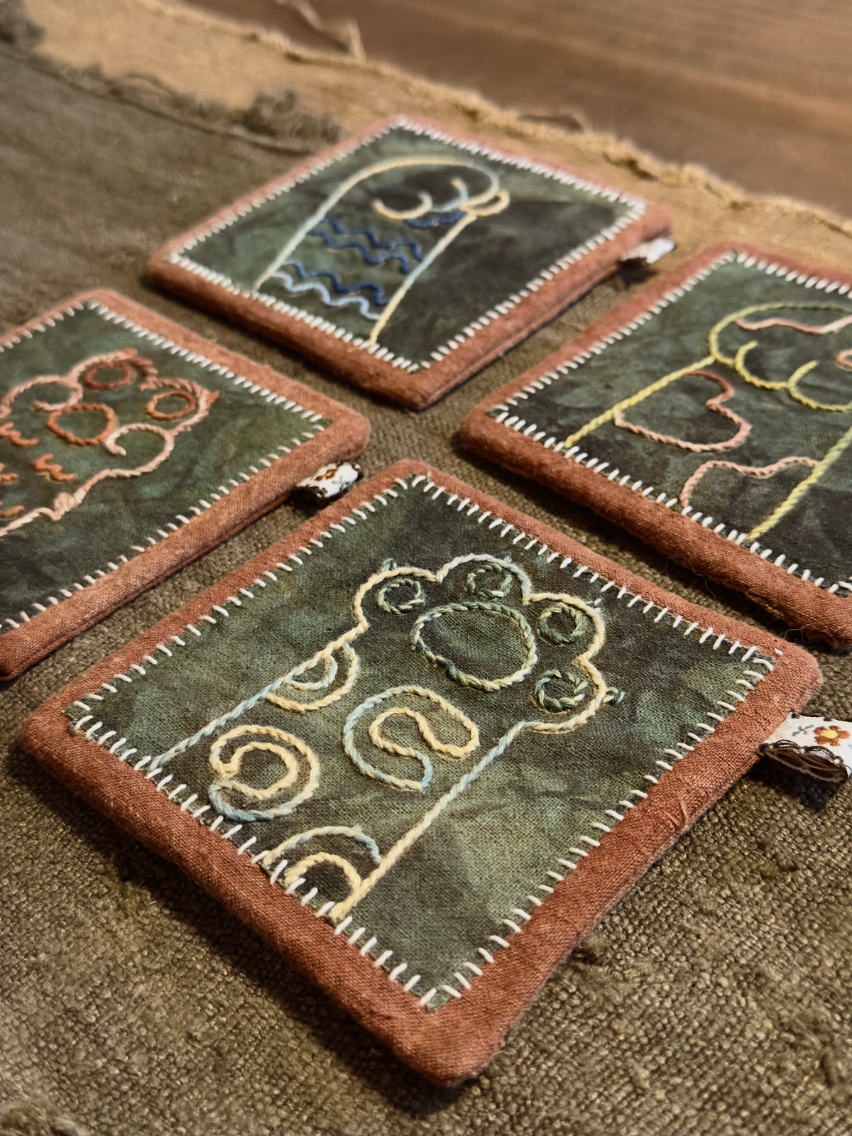 Wabi-Sabi Plant-Dyed Cat Paw Coasters – Set of 4 (Copy)