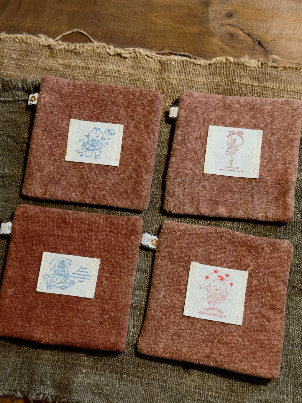 Wabi-Sabi Plant-Dyed Cat Paw Coasters – Set of 4 (Copy)