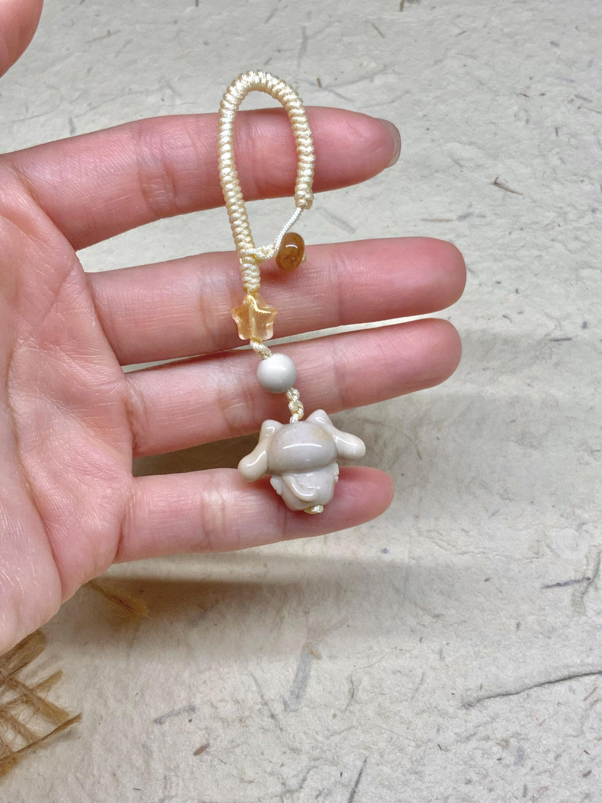One of a kind Alashan agate handwoven lucky charm