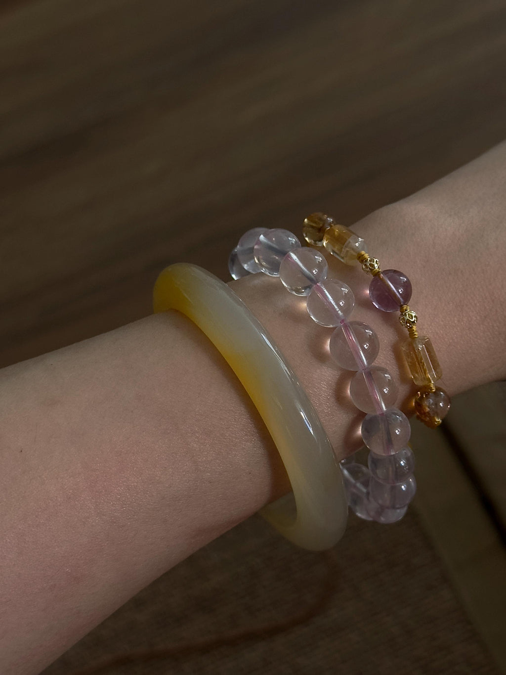 Brazilian Amethyst and Citrine Handwoven Bracelet