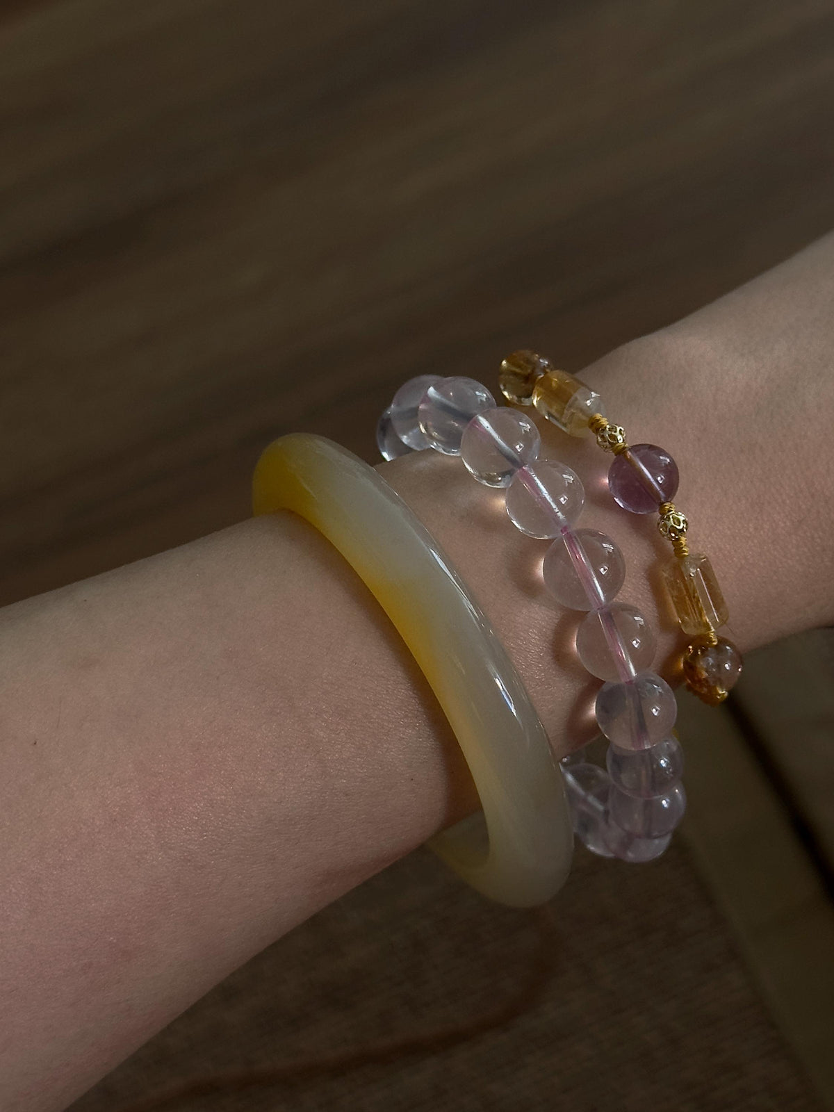 Brazilian Amethyst and Citrine Handwoven Bracelet