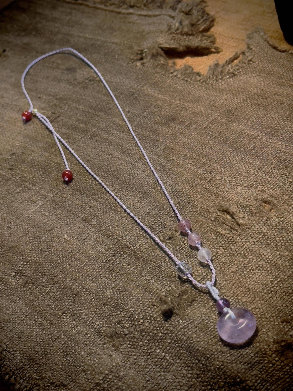 Amethyst Peace Buckle Necklace – natural stone detail 4