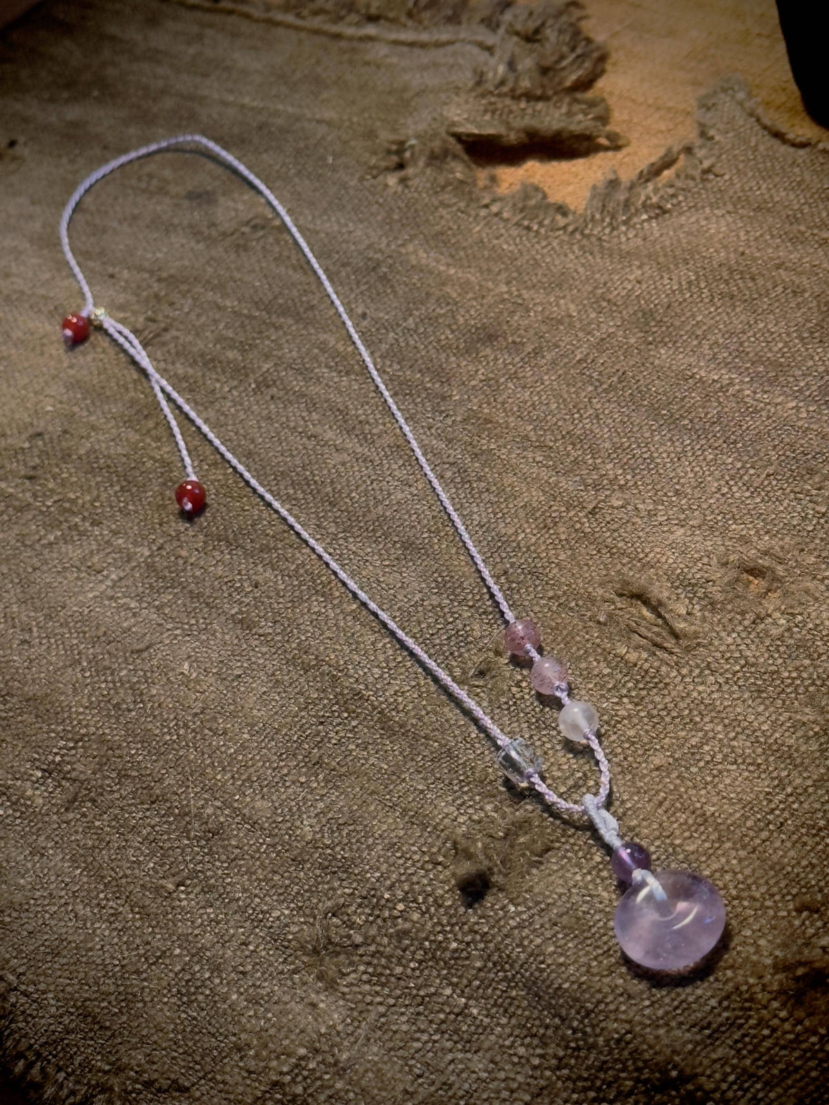 Amethyst Peace Buckle Necklace – natural stone detail 4