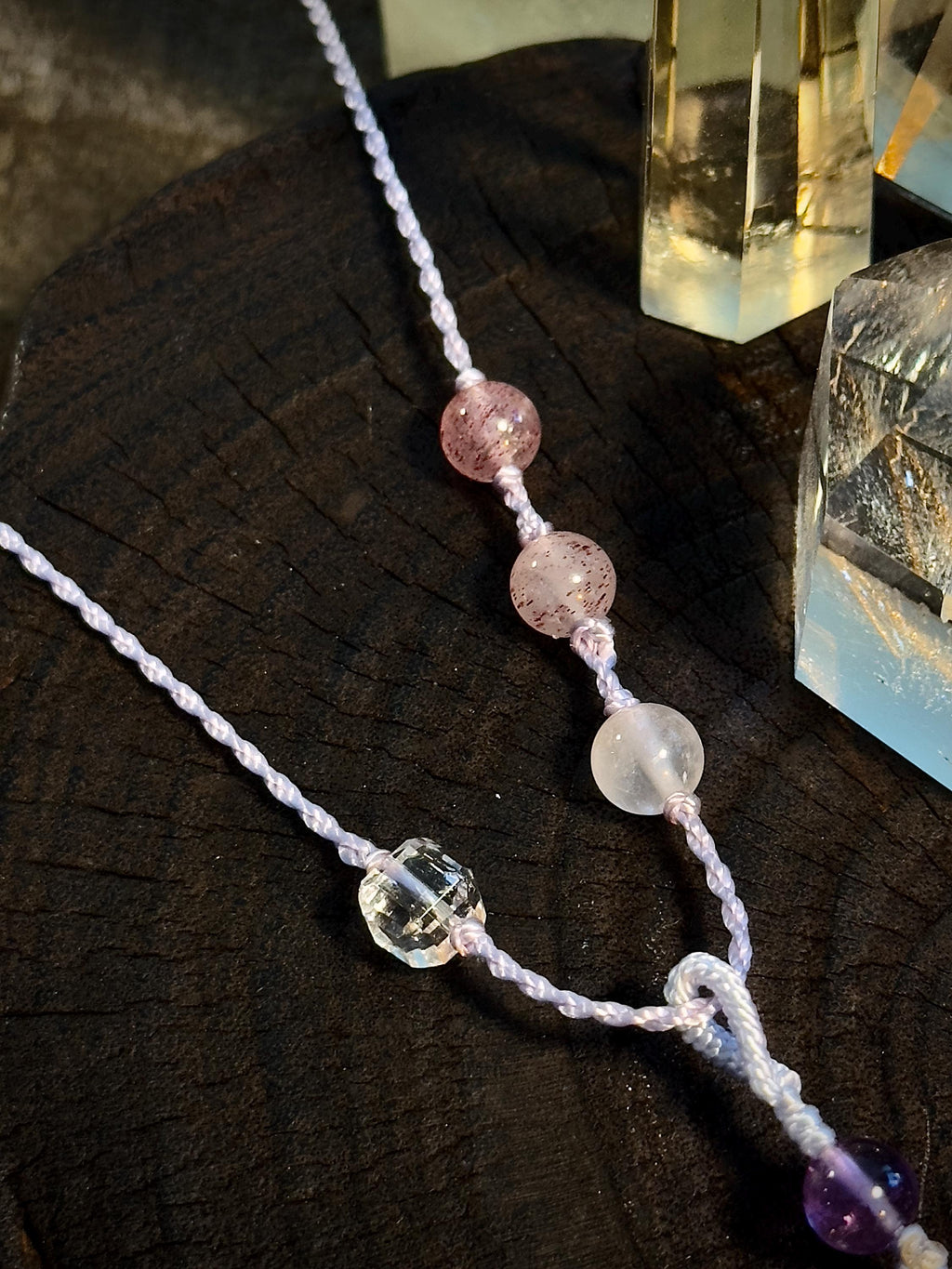 Amethyst Peace Buckle Necklace – natural stone detail 6