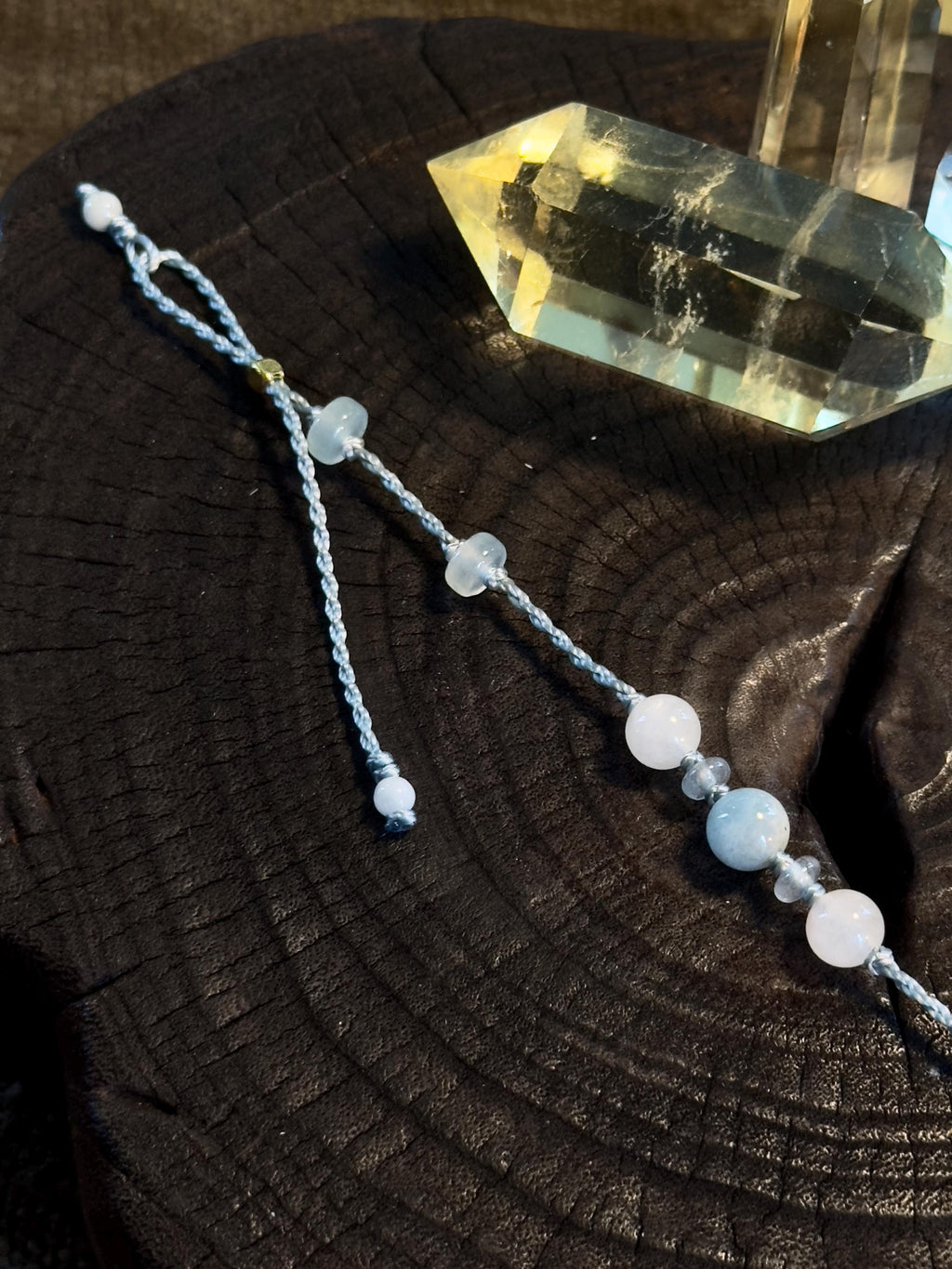 Aquamarine & Jade Bracelet – natural stone detail 3