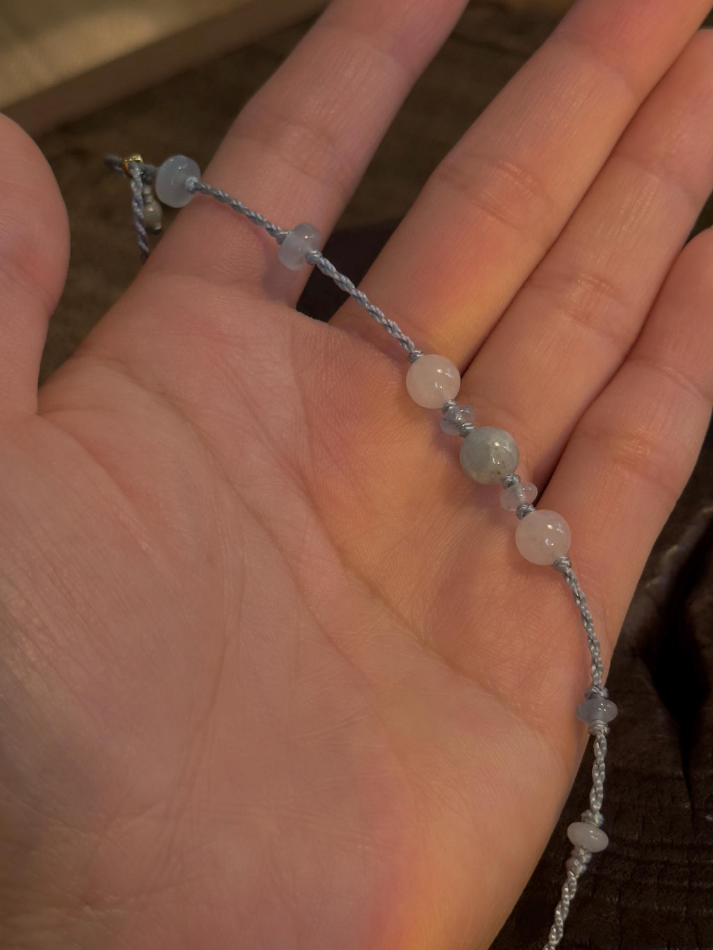 Aquamarine & Jade Bracelet – natural stone detail 4