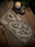 Bird & Persimmon Sashiko Tea Mat – full view