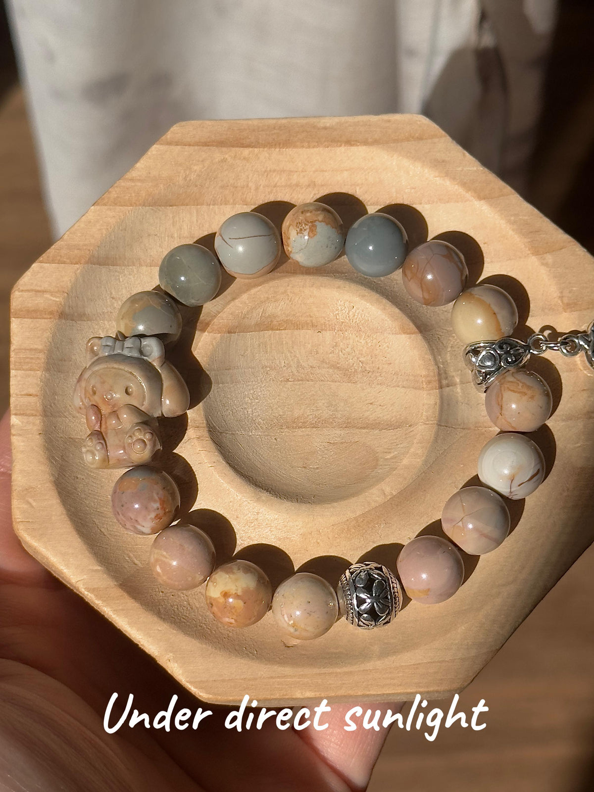 Blue Caramel Alashan Agate Melody Bracelet