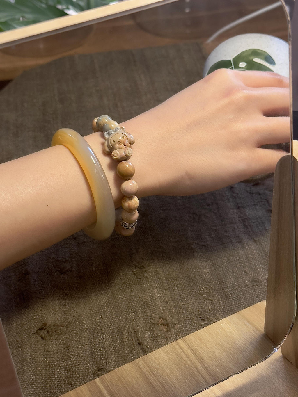 Blue Caramel Alashan Agate Melody Bracelet