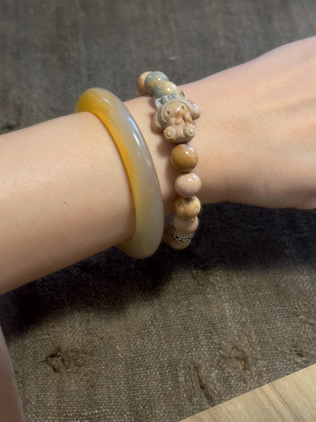 Blue Caramel Alashan Agate Melody Bracelet
