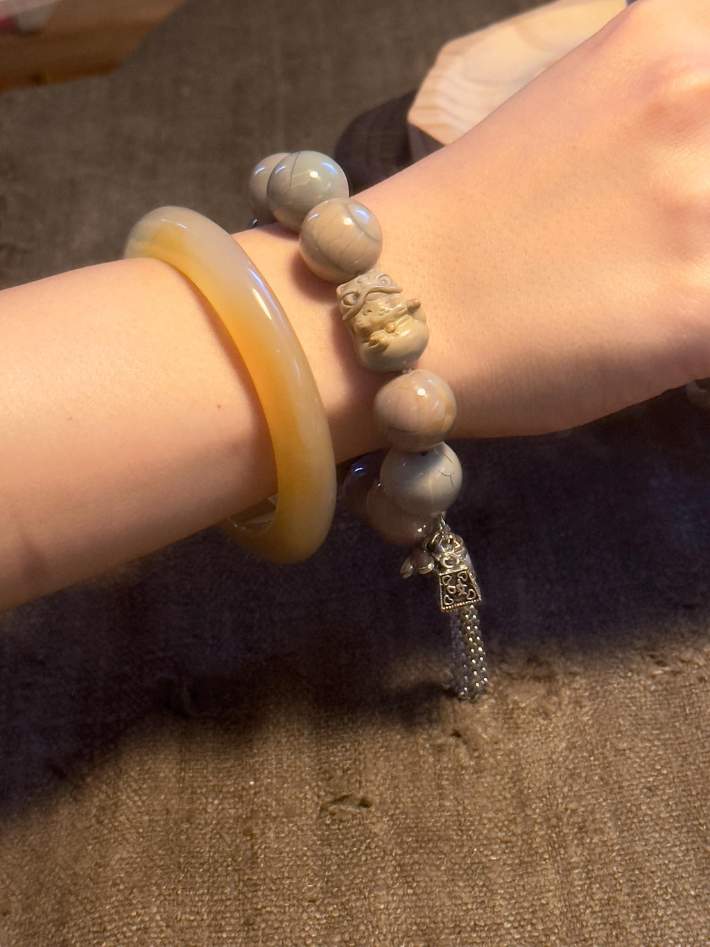 Blue Purple Alashan Agate Bracelet – natural stone detail 7