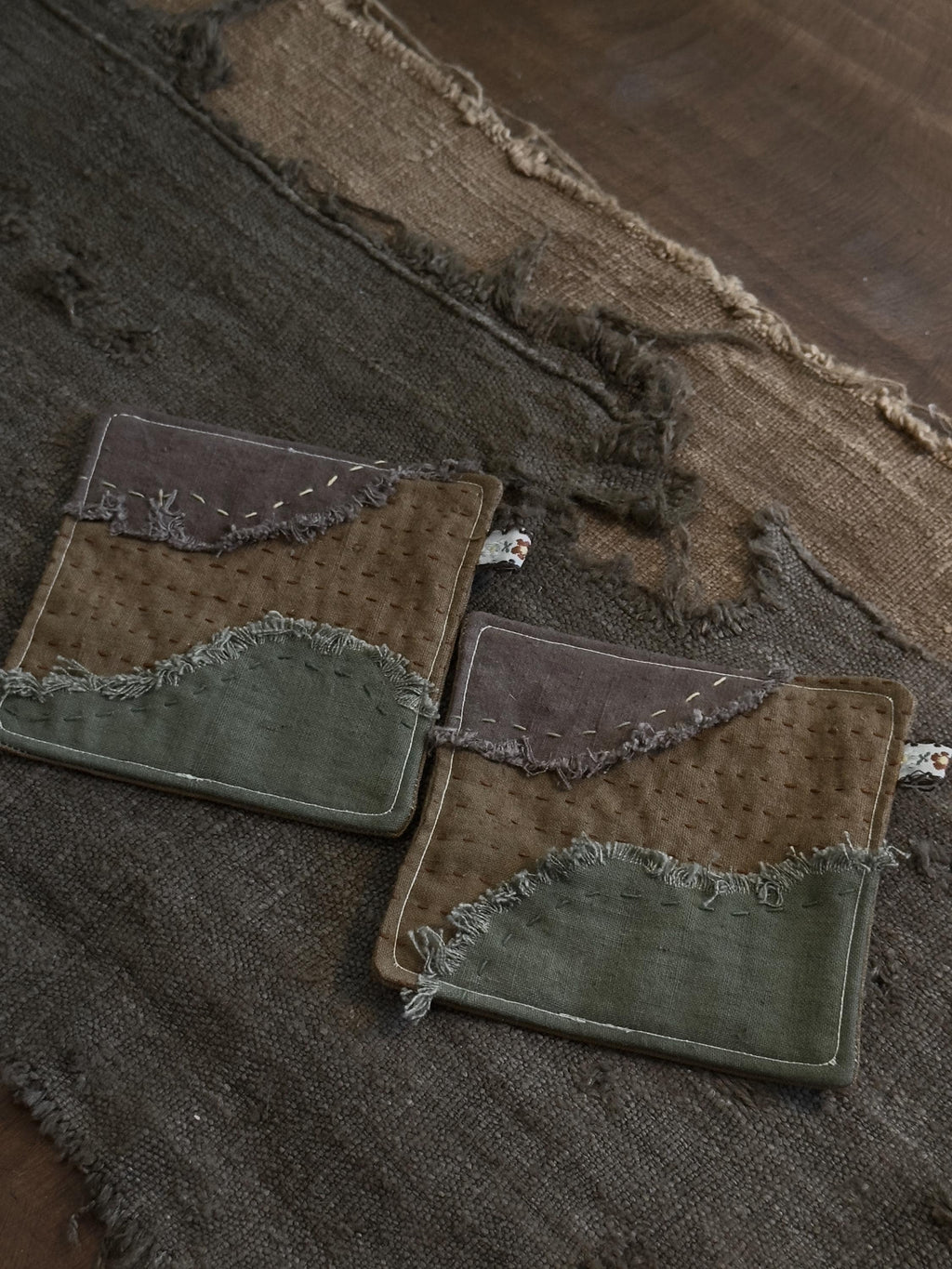 Wabi-Sabi Botanical Plant-Dyed Coasters – full set