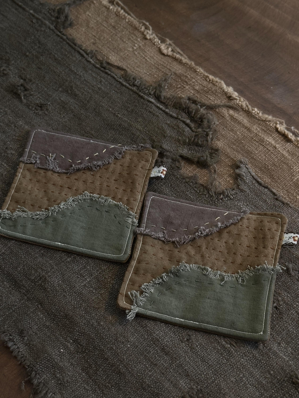 Wabi-Sabi Botanical Plant-Dyed Coasters – full set
