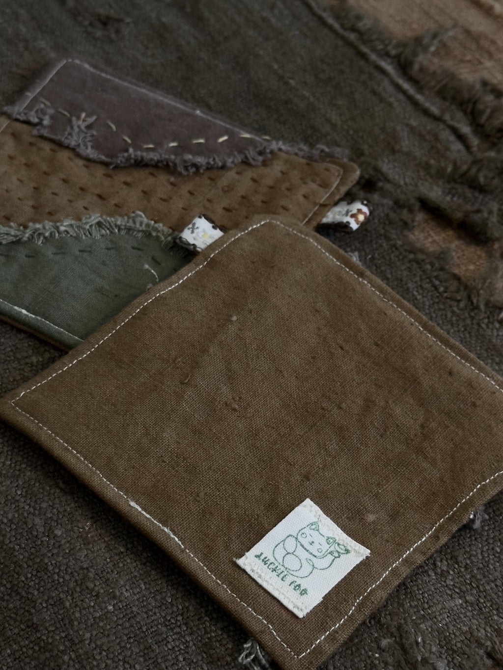 Wabi-Sabi Botanical Plant-Dyed Coasters – textile detail 3