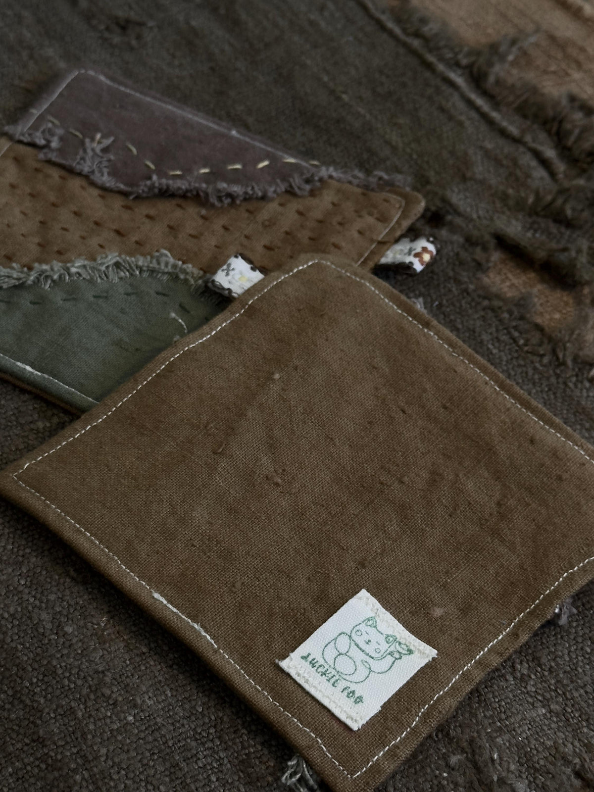 Wabi-Sabi Botanical Plant-Dyed Coasters – textile detail 3