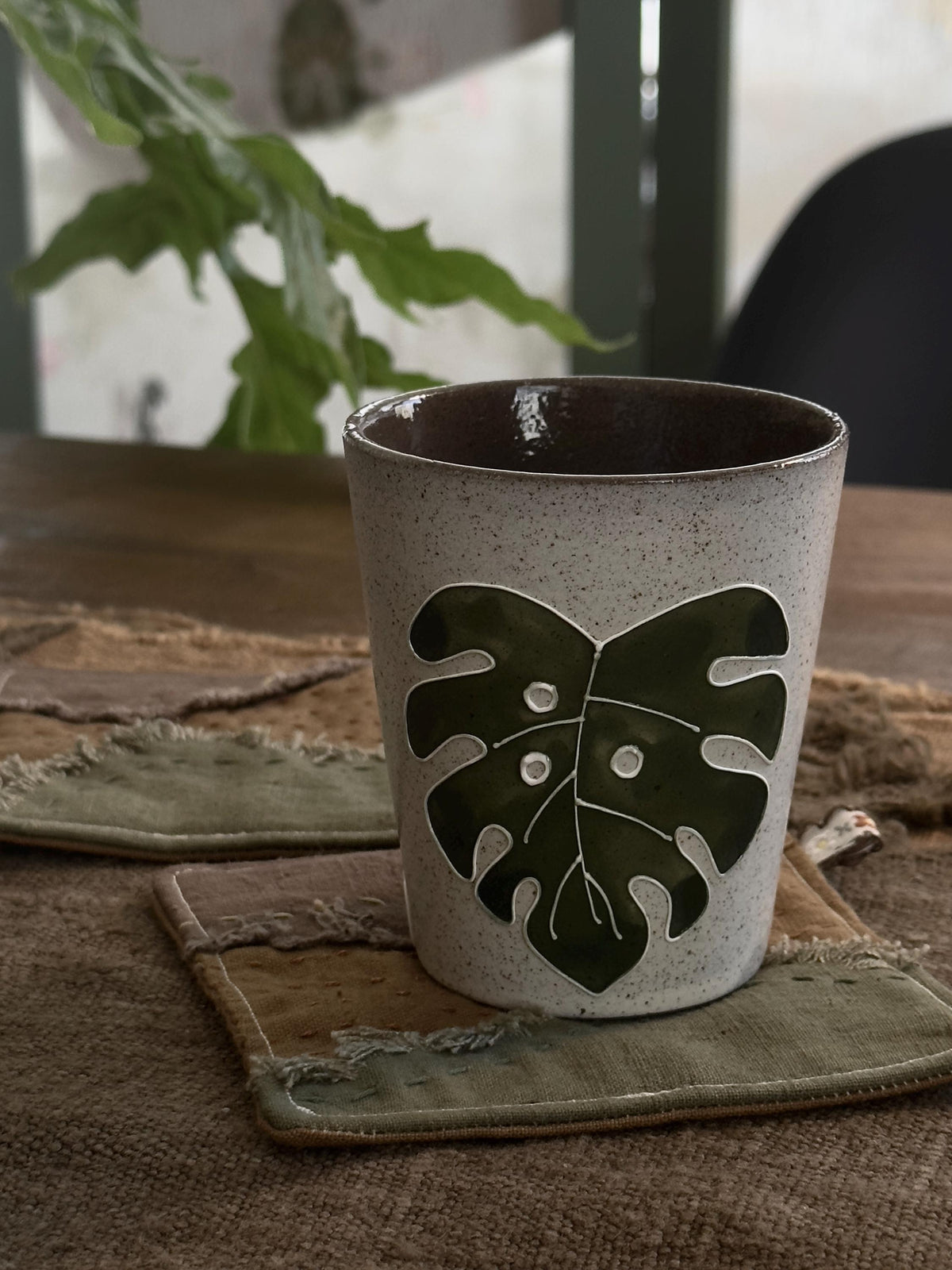 Wabi-Sabi Botanical Plant-Dyed Coasters – textile detail 4