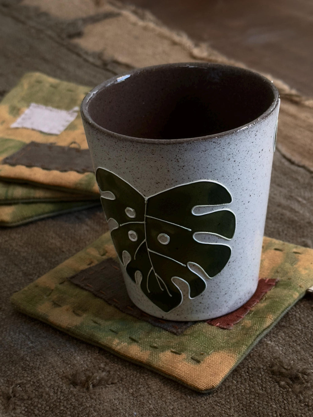 Wabi-Sabi Botanical Plant-Dyed Coasters Set of 4
