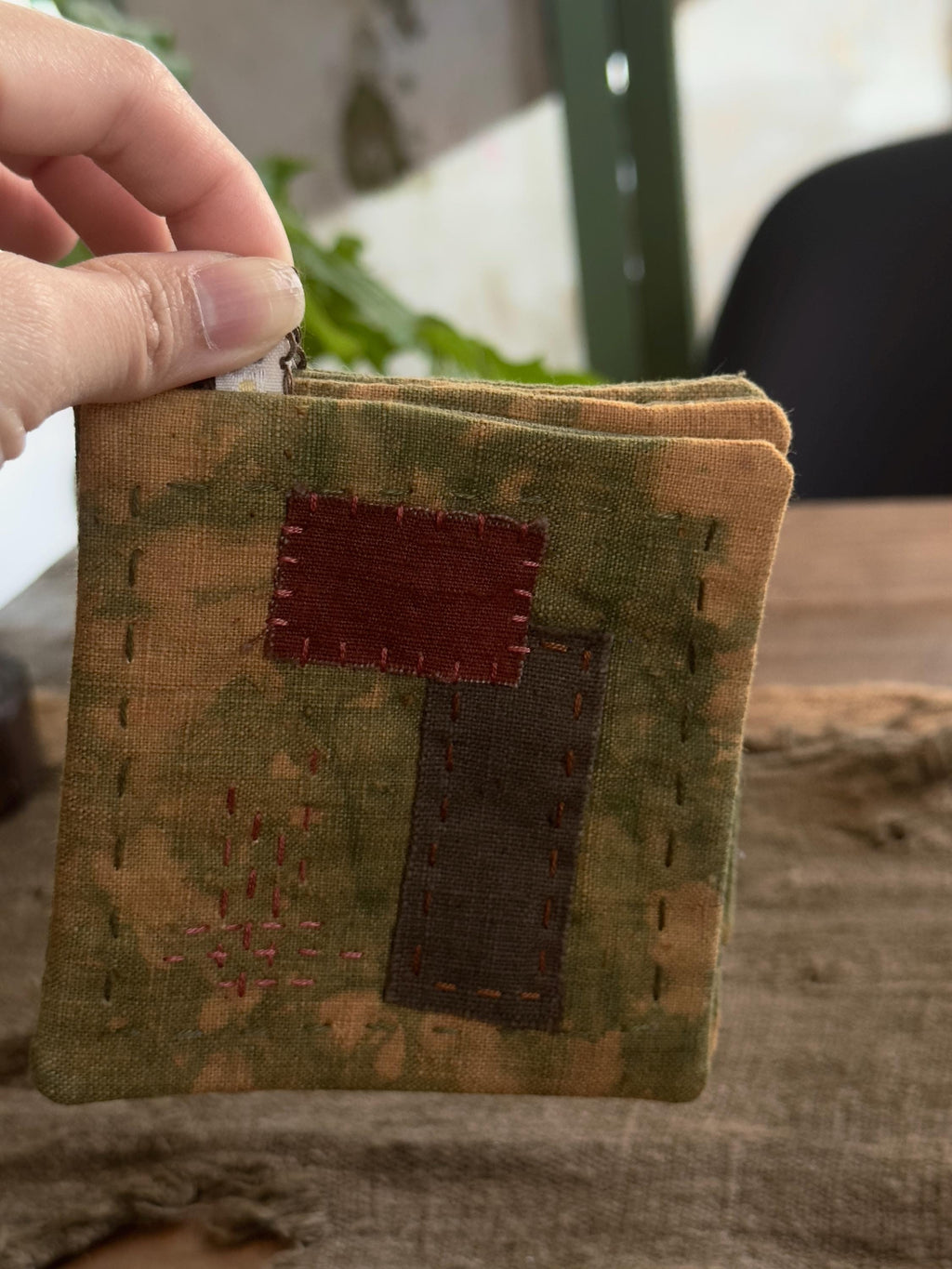 Wabi-Sabi Botanical Plant-Dyed Coasters Set of 4