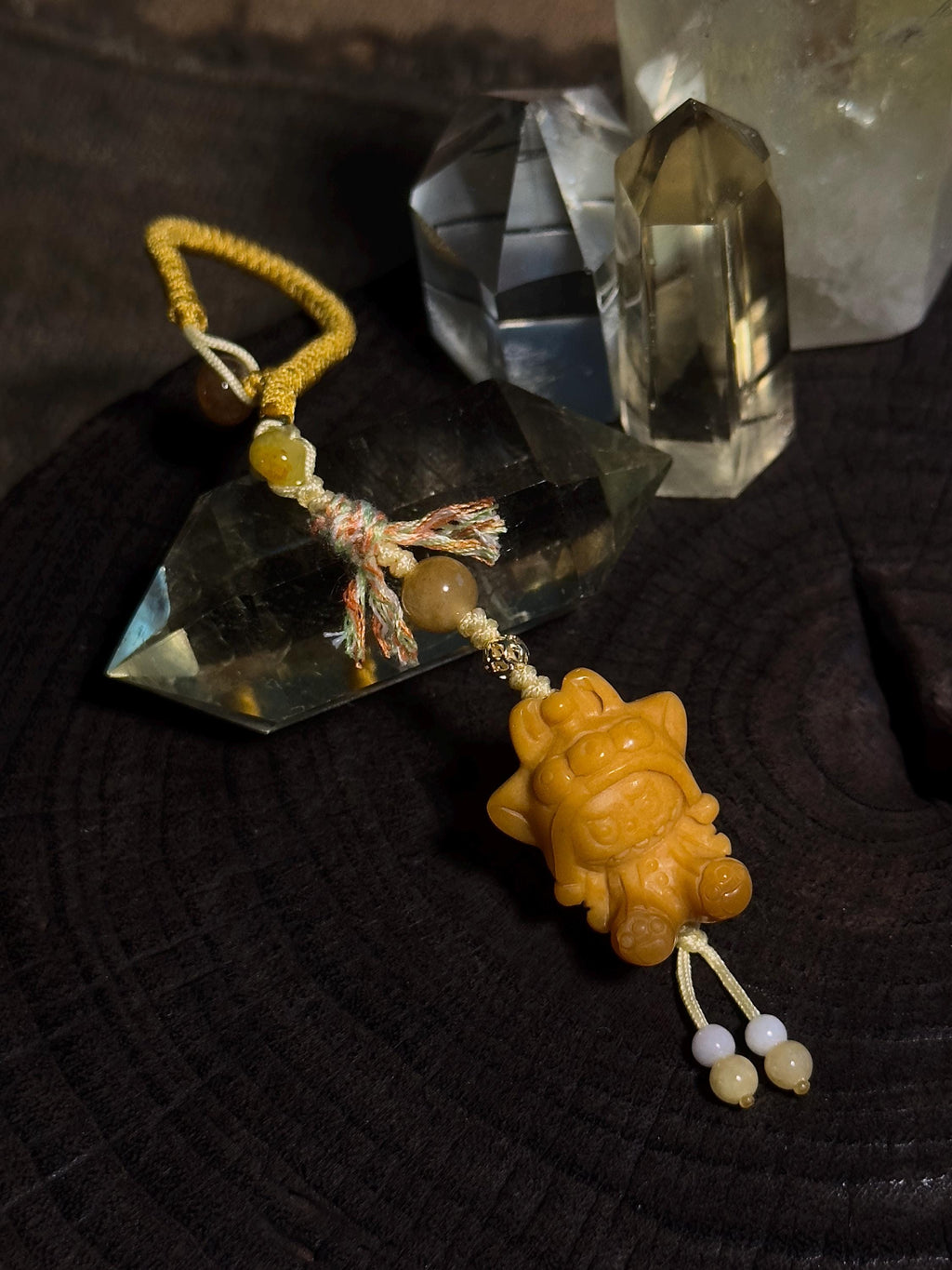 Burmese Yellow Jade Labubu Charm