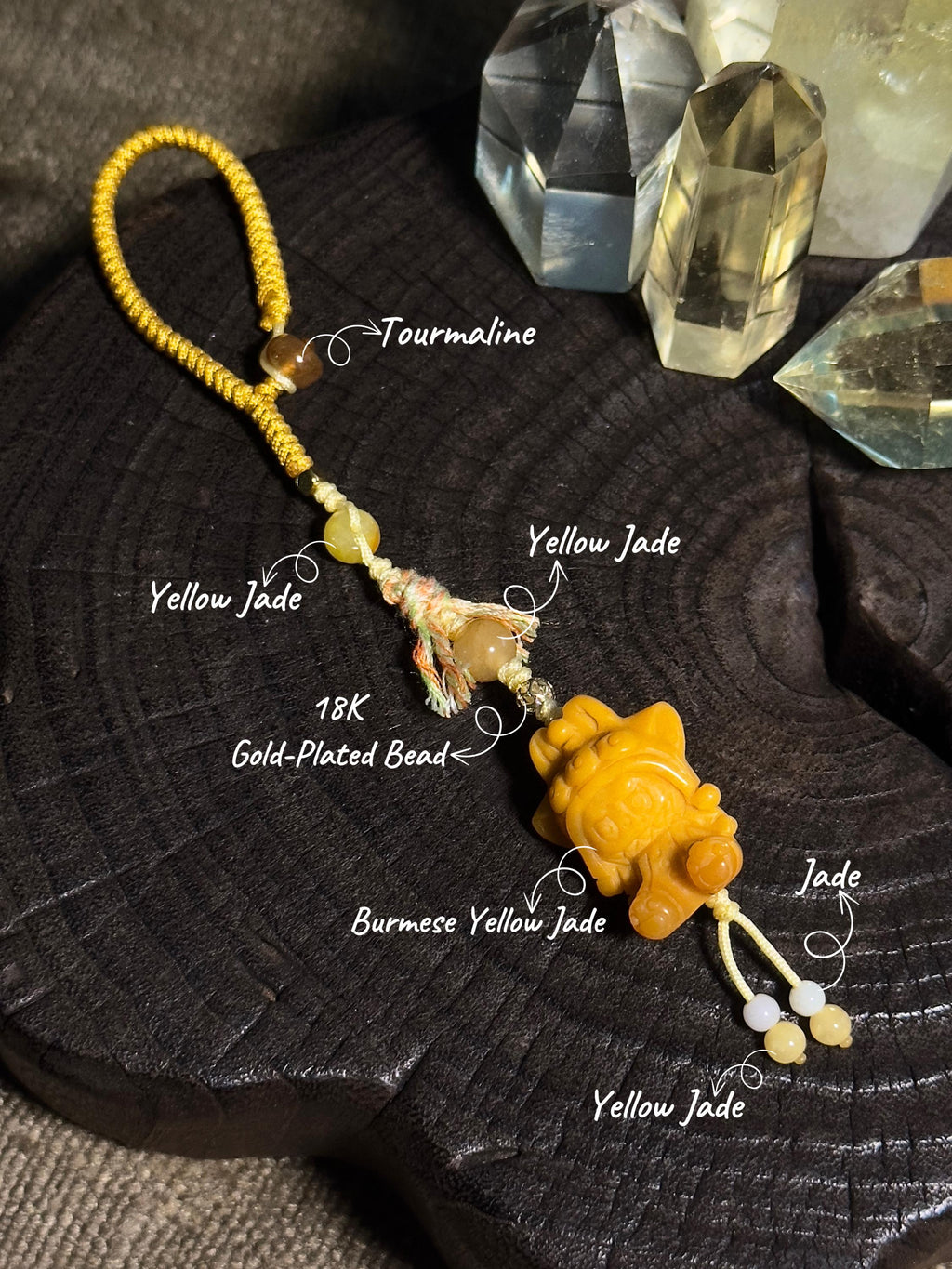 Burmese Yellow Jade Labubu Charm