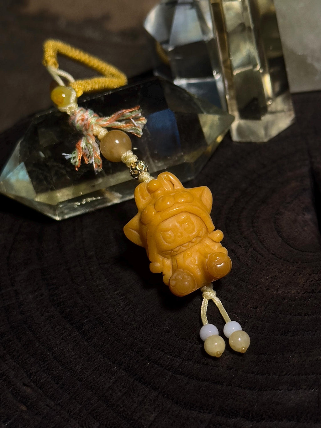 Burmese Yellow Jade Labubu Charm