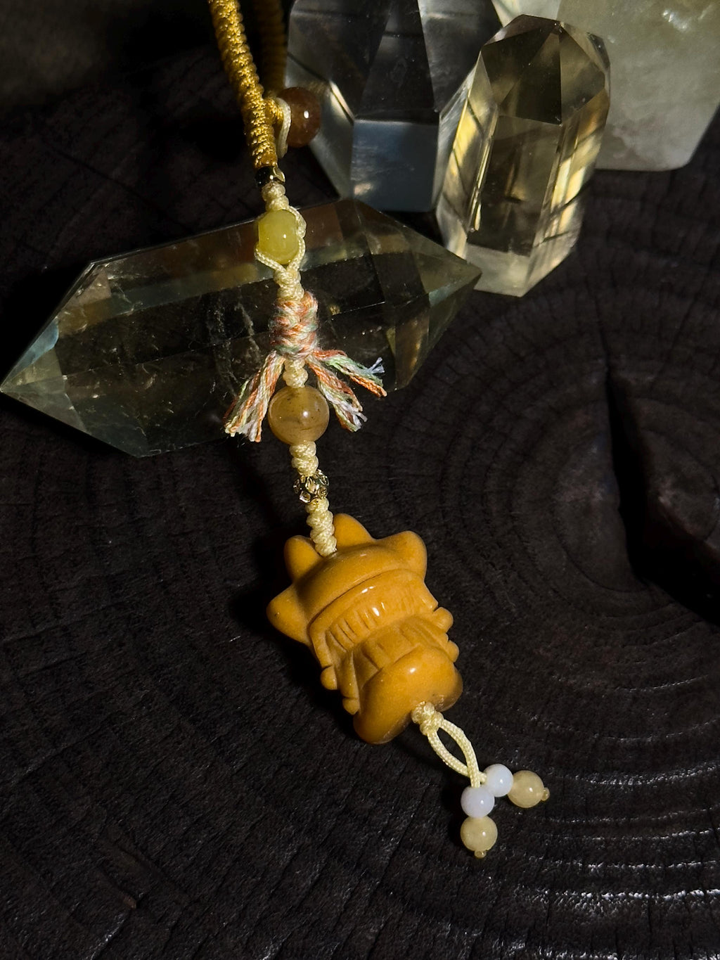 Burmese Yellow Jade Labubu Charm