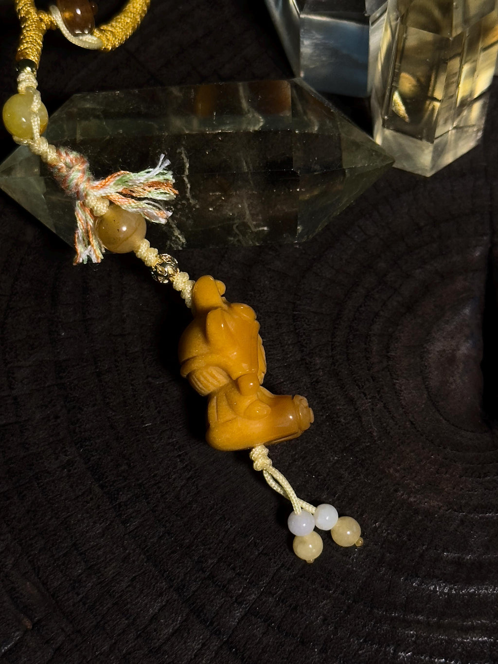 Burmese Yellow Jade Labubu Charm