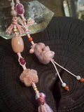 Capybara Alashan Agate & Jade Bag Charm – front view