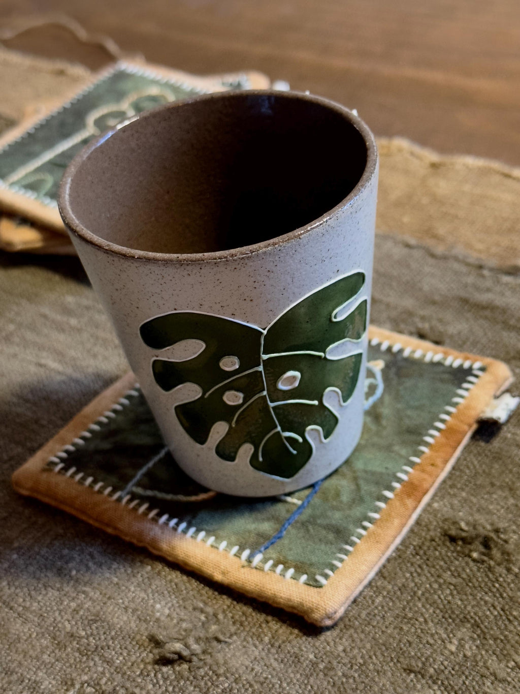 Wabi-Sabi Plant-Dyed Cat Paw Coasters – textile detail 7