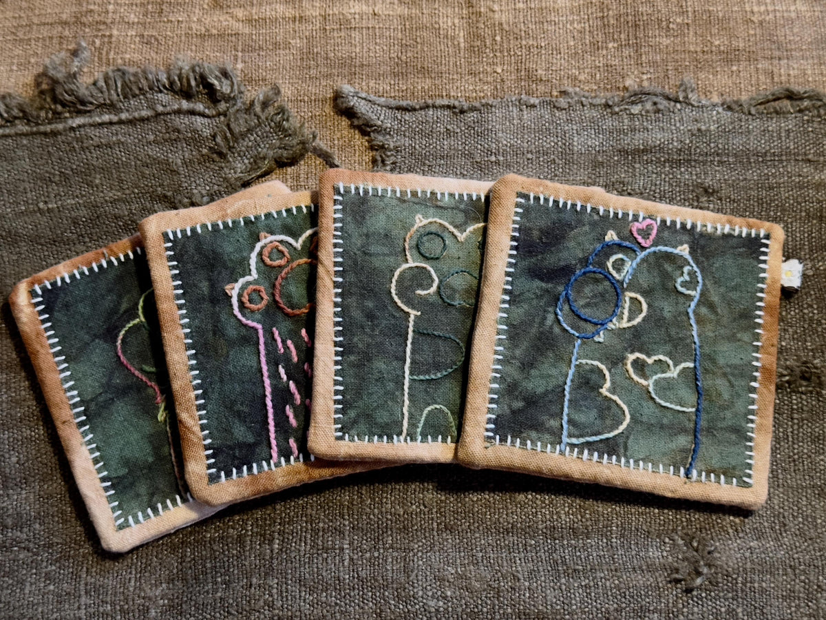 Wabi-Sabi Plant-Dyed Cat Paw Coasters – textile detail 9