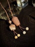 Coffee cup and dessert Alashan agate handwoven bag charm