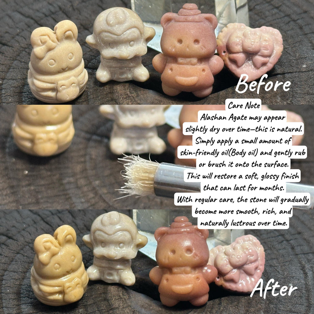 Handwoven cafe aesthetic Alashan agate charm