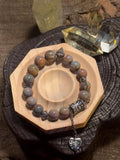 Crackle Pattern Multicolor Alashan Agate Bracelet