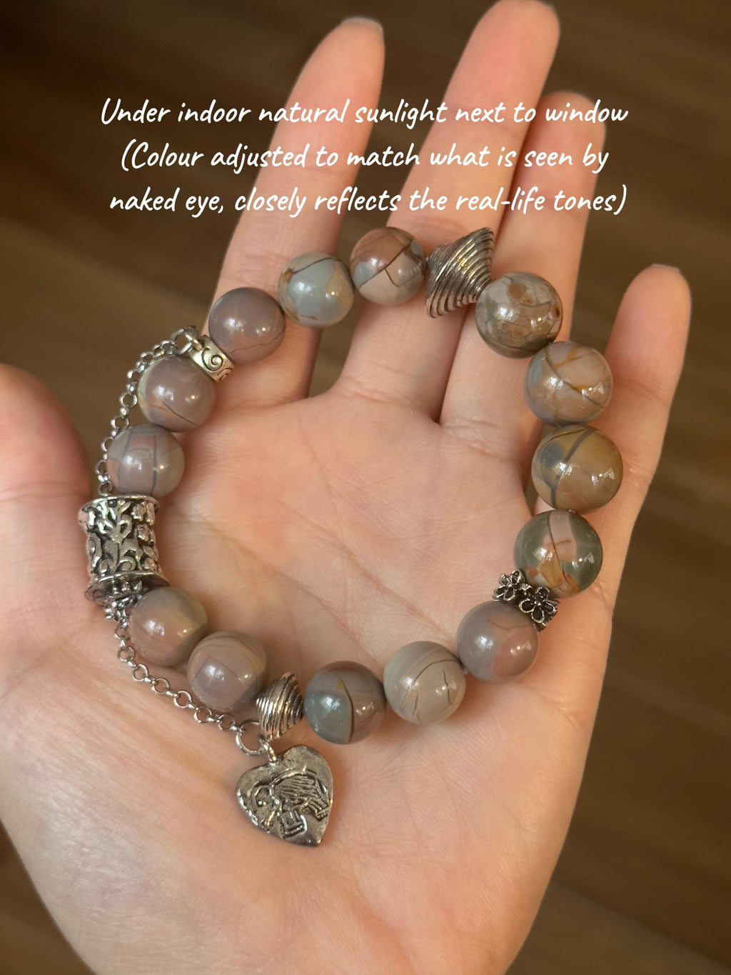 Crackle Pattern Multicolor Alashan Agate Bracelet