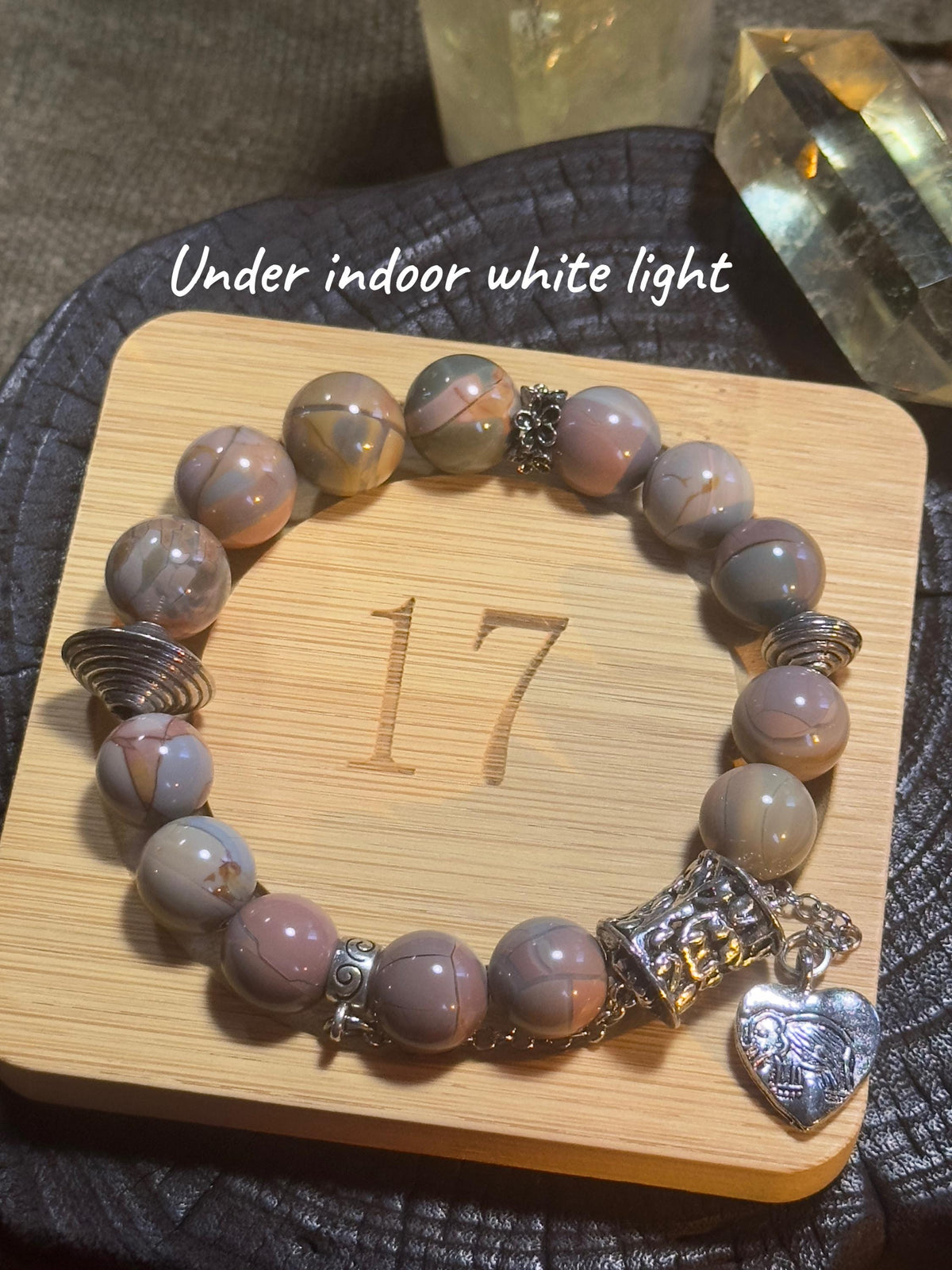 Crackle Pattern Multicolor Alashan Agate Bracelet