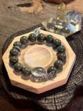 Deep Green Alashan Agate Bracelet – full view