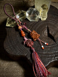 Foo Dog Pixiu and Fu symbol Alashan agate handwoven charm