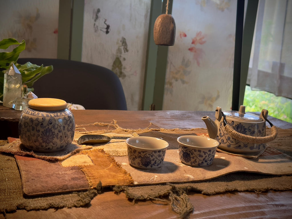Patchwork tea ceremony mat handmade details