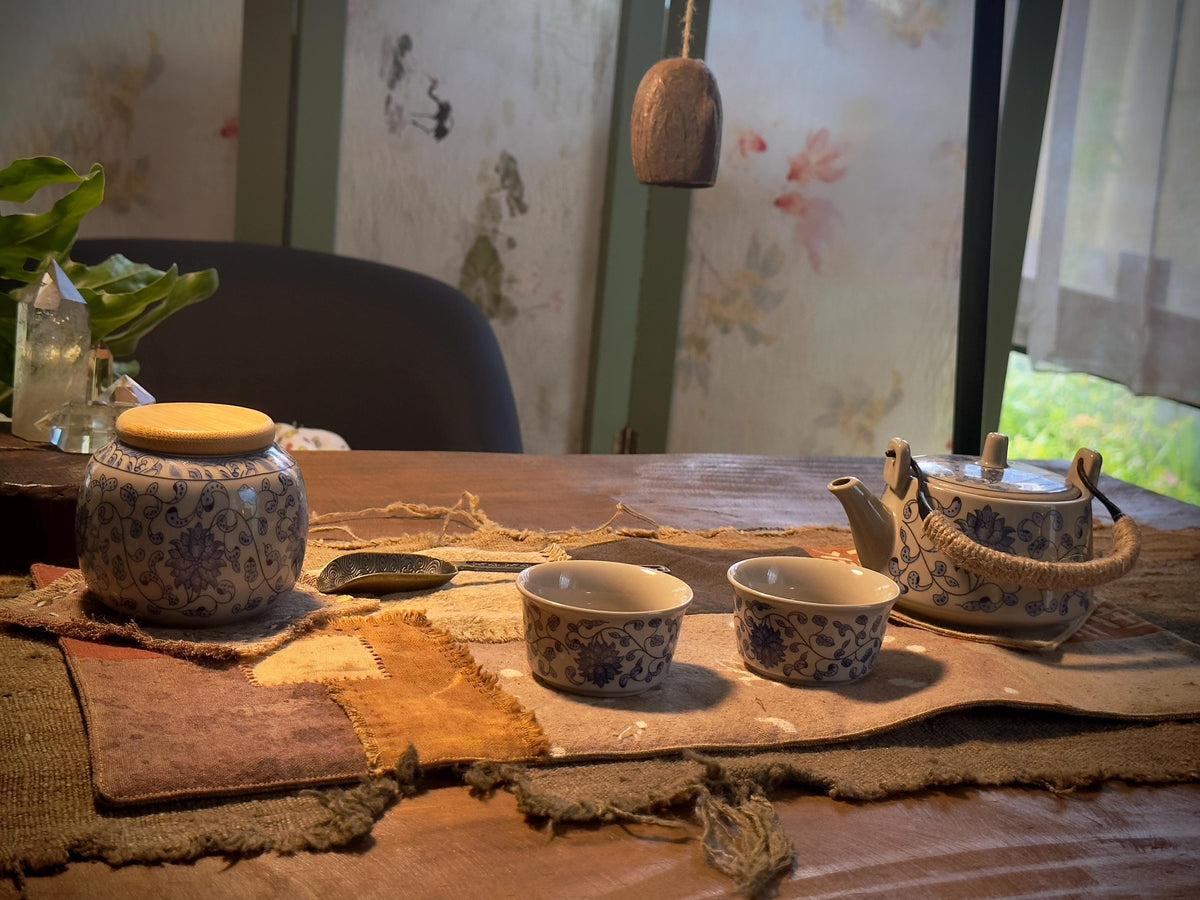 Patchwork tea ceremony mat handmade details
