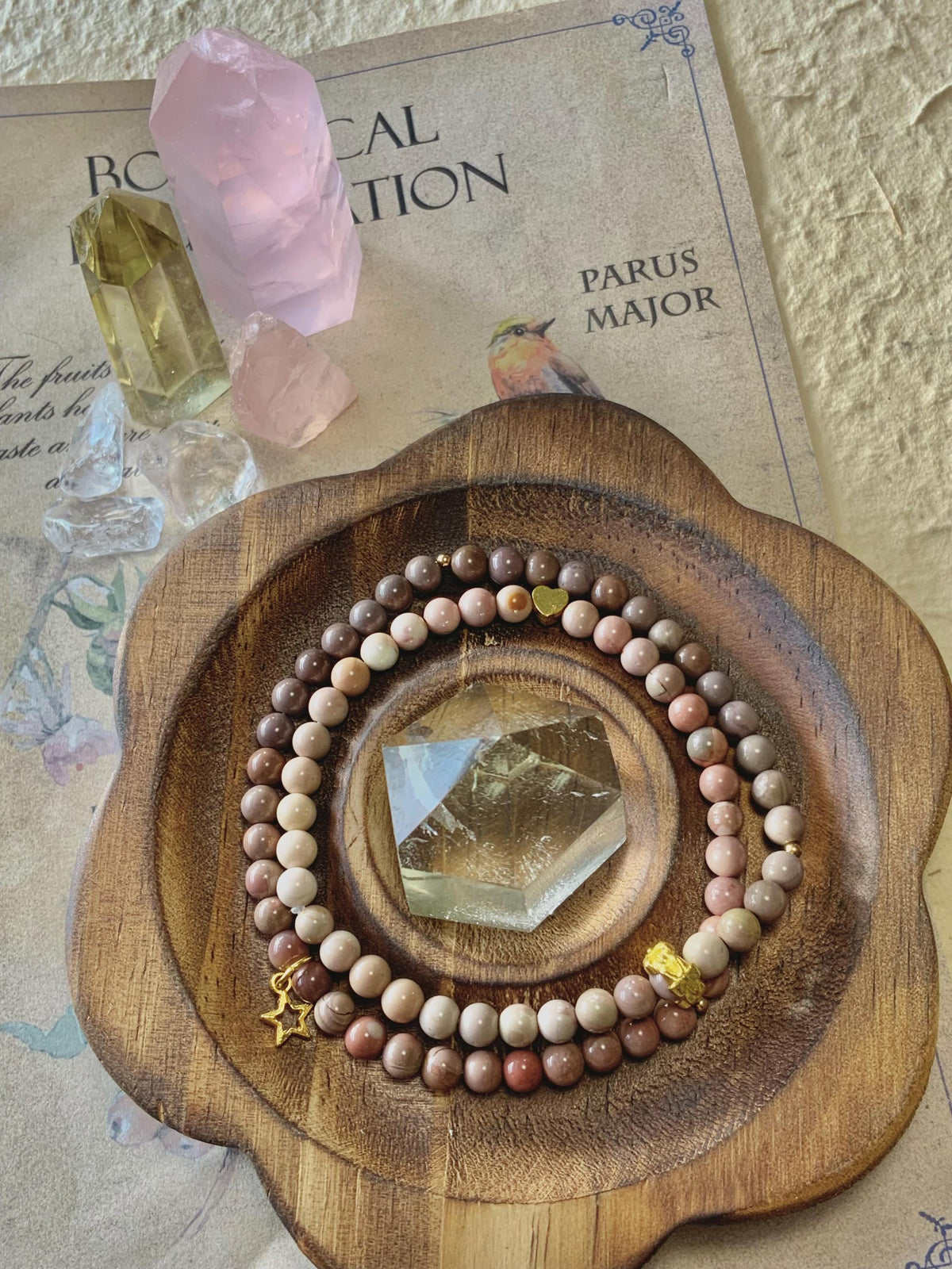 Gradient Purple Red Alashan Agate Dual-Layer Bracelet