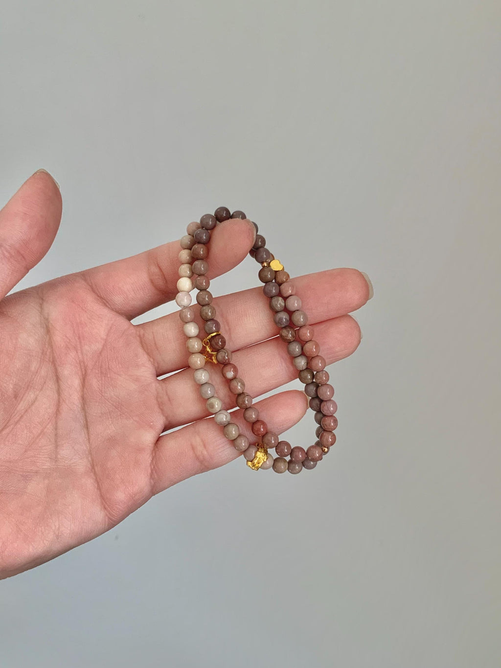 Gradient Purple Red Alashan Agate Dual-Layer Bracelet
