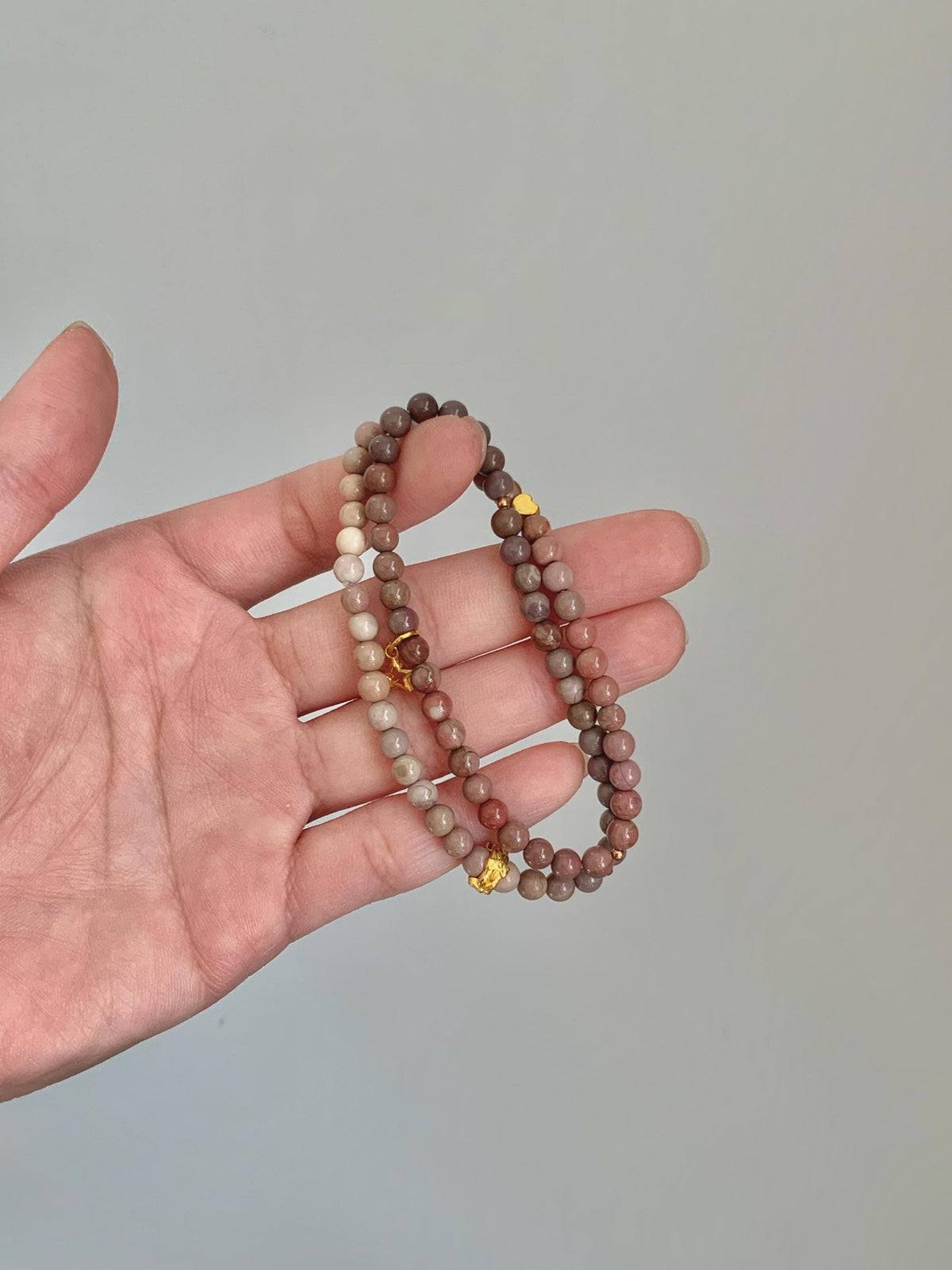 Gradient Purple Red Alashan Agate Dual-Layer Bracelet