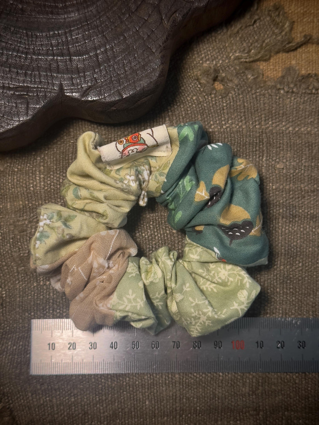 Botanical floral cotton patchwork hair tie