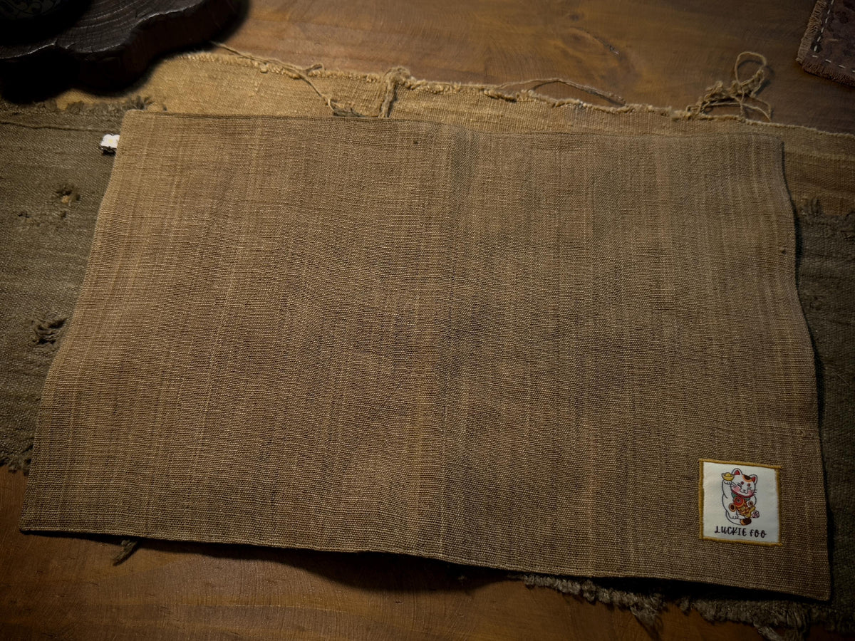 Plant-Dyed Hidden Cat Patchwork Tea Mat – detail 8