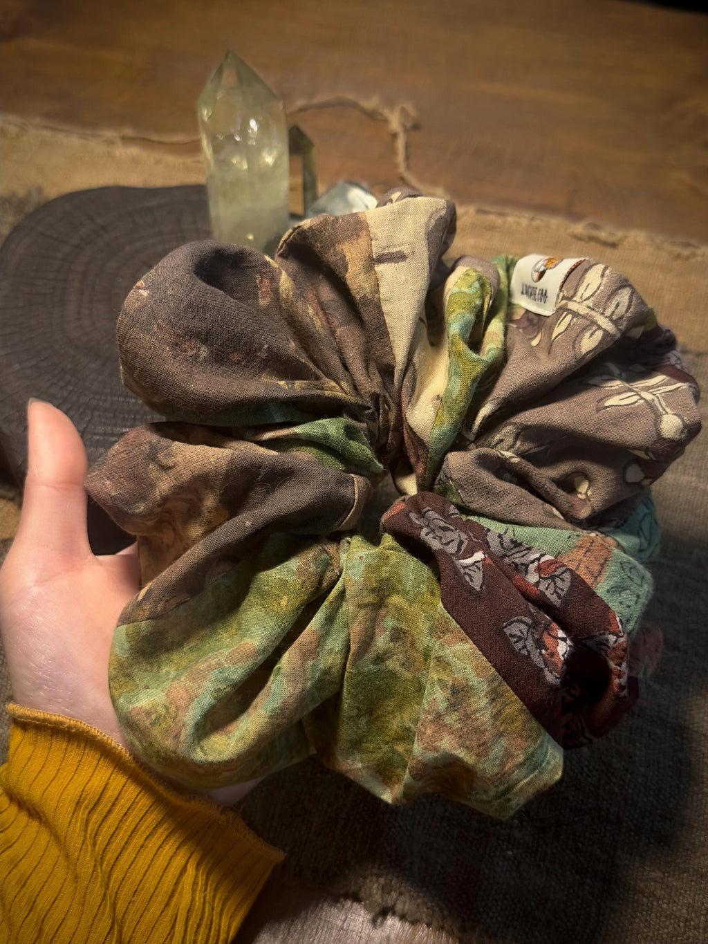 Soft Indian block print oversized scrunchie
