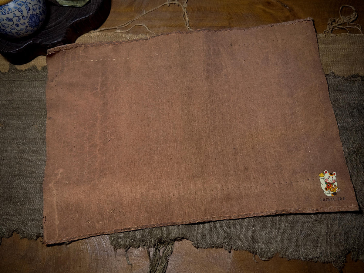 Wabi sabi naturally dyed tea mat detail