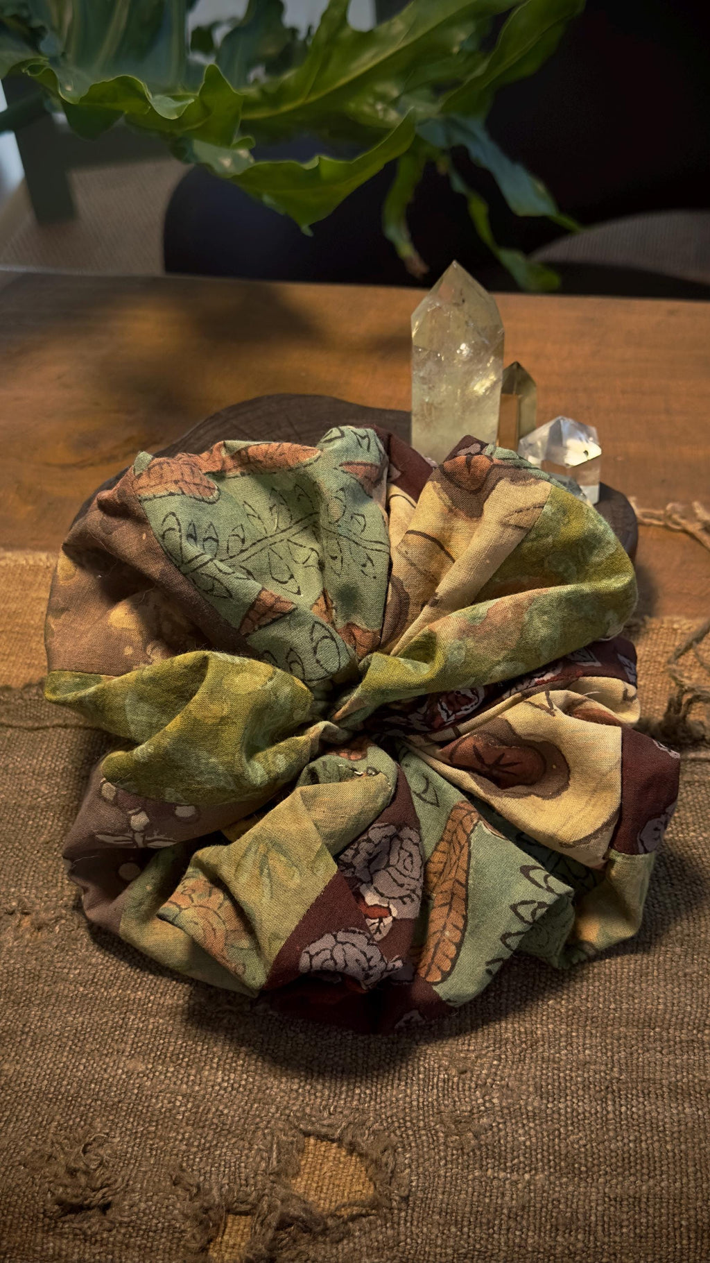 Soft cotton oversized patchwork scrunchie